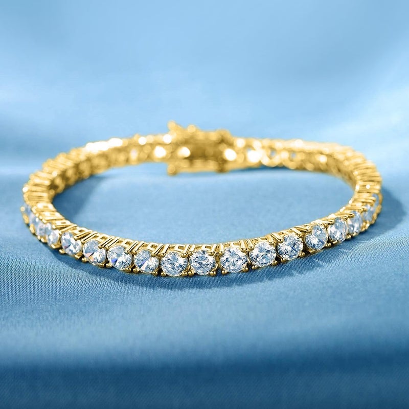 TIKJE 925 Sterling Silver 2-7mm Cubic Zirconia Classic Tennis Bracelet | White Gold Bracelets for Women | Size 6-8.5 inches - Image 3